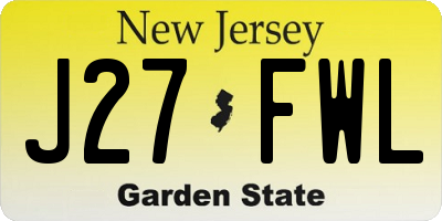 NJ license plate J27FWL