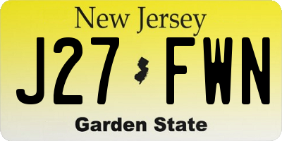 NJ license plate J27FWN