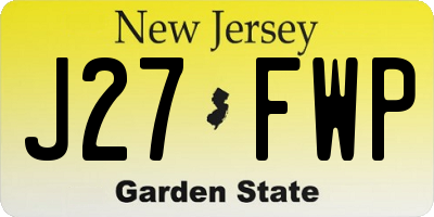 NJ license plate J27FWP