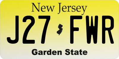 NJ license plate J27FWR