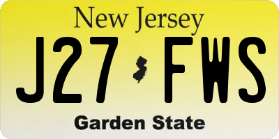 NJ license plate J27FWS