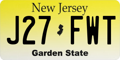 NJ license plate J27FWT