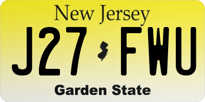 NJ license plate J27FWU