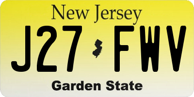 NJ license plate J27FWV