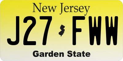 NJ license plate J27FWW