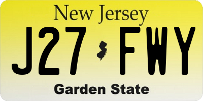 NJ license plate J27FWY