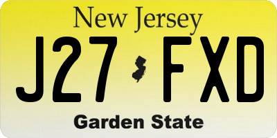 NJ license plate J27FXD