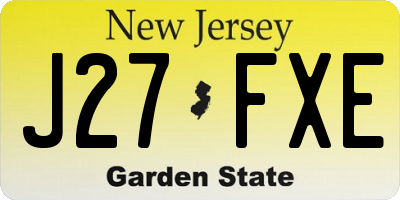 NJ license plate J27FXE