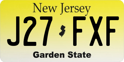 NJ license plate J27FXF