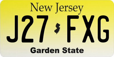 NJ license plate J27FXG