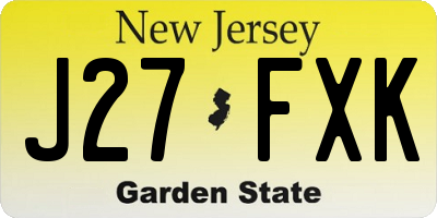 NJ license plate J27FXK
