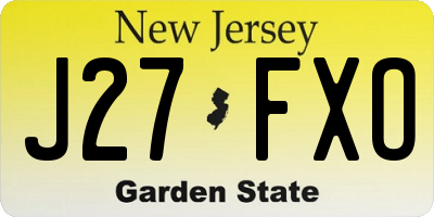 NJ license plate J27FXO
