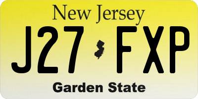 NJ license plate J27FXP