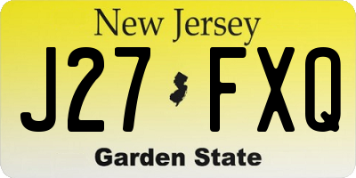 NJ license plate J27FXQ