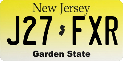 NJ license plate J27FXR