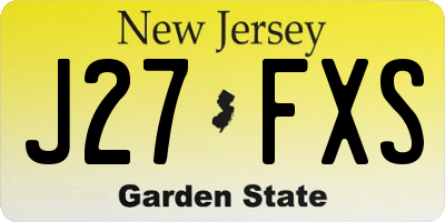 NJ license plate J27FXS