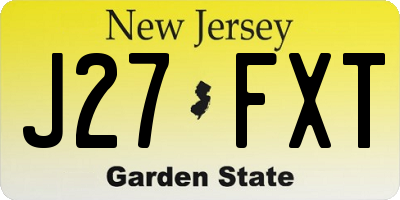 NJ license plate J27FXT