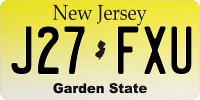 NJ license plate J27FXU