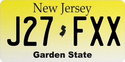 NJ license plate J27FXX