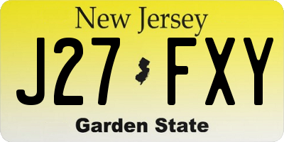 NJ license plate J27FXY