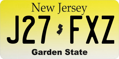 NJ license plate J27FXZ