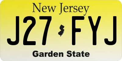 NJ license plate J27FYJ