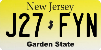 NJ license plate J27FYN