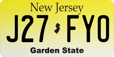 NJ license plate J27FYO