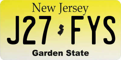 NJ license plate J27FYS