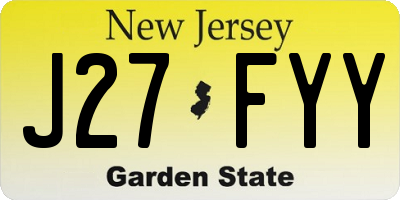 NJ license plate J27FYY