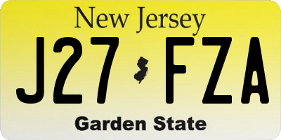NJ license plate J27FZA