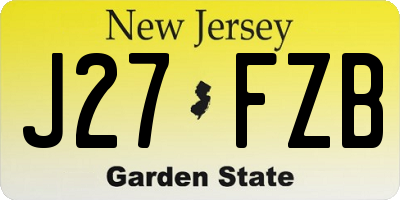 NJ license plate J27FZB