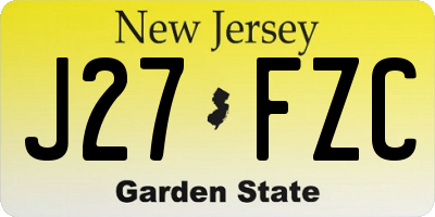 NJ license plate J27FZC