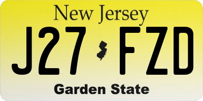 NJ license plate J27FZD