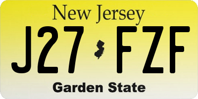 NJ license plate J27FZF