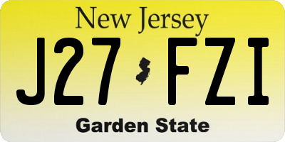 NJ license plate J27FZI