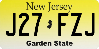NJ license plate J27FZJ