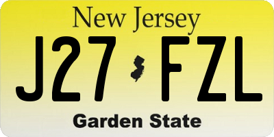 NJ license plate J27FZL