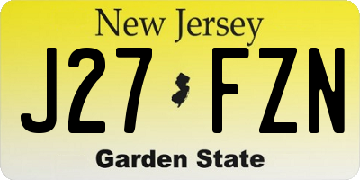 NJ license plate J27FZN