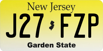 NJ license plate J27FZP