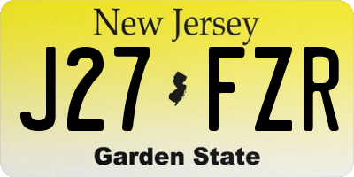 NJ license plate J27FZR