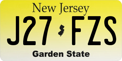 NJ license plate J27FZS