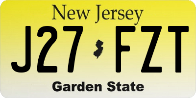 NJ license plate J27FZT