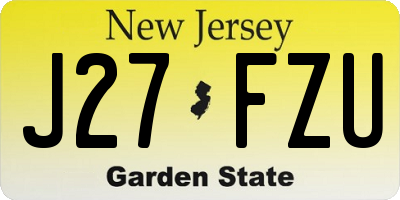NJ license plate J27FZU