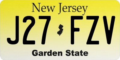 NJ license plate J27FZV