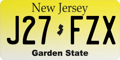 NJ license plate J27FZX