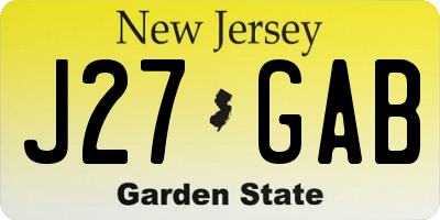 NJ license plate J27GAB