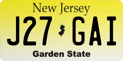 NJ license plate J27GAI