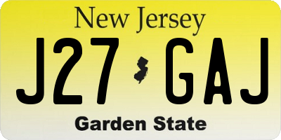 NJ license plate J27GAJ