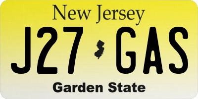 NJ license plate J27GAS